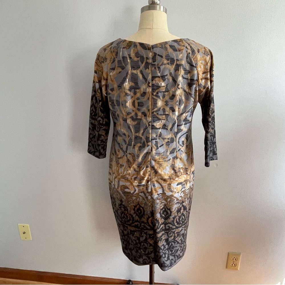 Rabbit Rabbit Rabbit Long Sleeve Dress - Gray and Gold - Picture 3 of 8